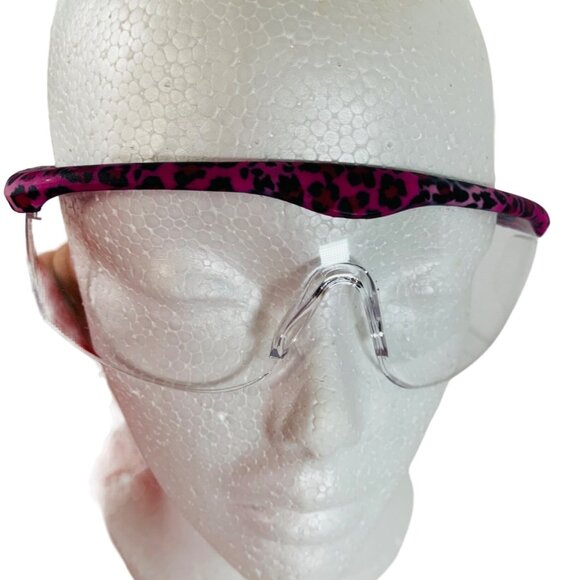 Pink Leopard Safety Glasses Glam Protective Eyewear Healthcare Workshop Fitness - Picture 5 of 5